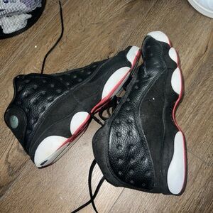 Jordan Black Sneakers with White and Red Details